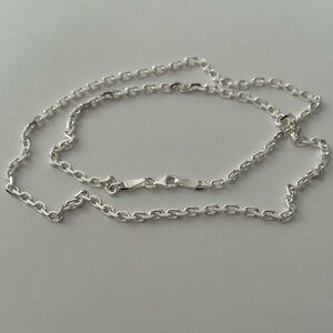 925 Silver necklace 3mm 21.75 inches unisex link chain